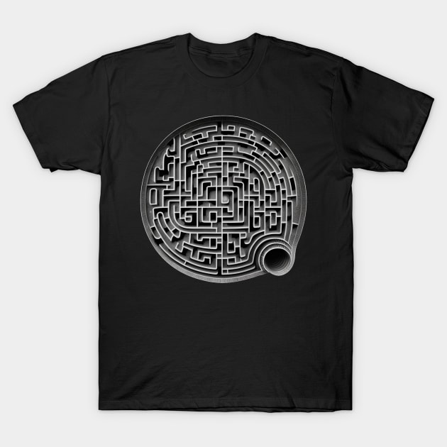 "Lost in the Dark and Twisty Maze" T-Shirt by Kamran Sharjeel